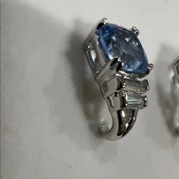 Elegant Sterling Silver and Blue Earrings - Picture 3 of 5